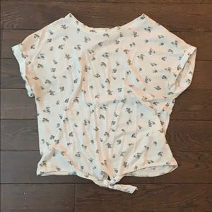 floral shirt with decorative knot